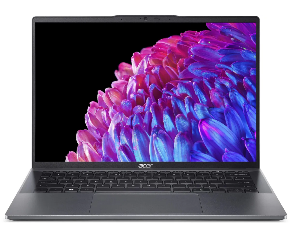 Ноутбук Acer Swift Go 14 SFG14-63-R57 X (NX.KTSCD.003) 14", OLED, AMD Ryzen 7 8845 HS 3.8 ГГц, 8 ядер, 16 ГБ 1 ТБ SSD, AMD Radeon, Win11 H, металлик