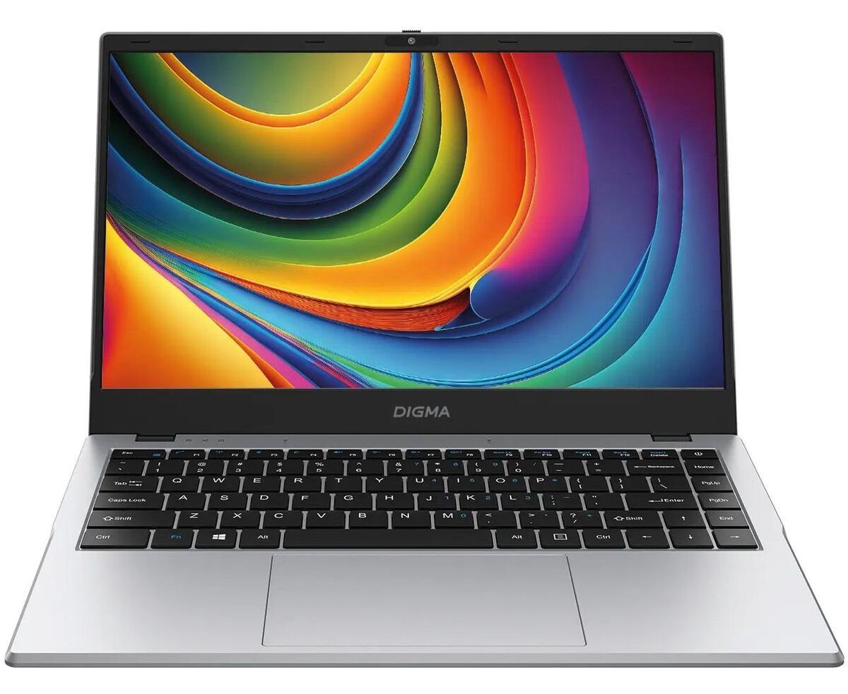 Ноутбук Digma Eve P4851 (DN14 N2-8 CXW01) 14", IPS, Intel N-series N200 1 ГГц, 4-ядерный, 8 ГБ LPDDR5, 256 ГБ SSD, Intel UHD Graphics интегрированное
