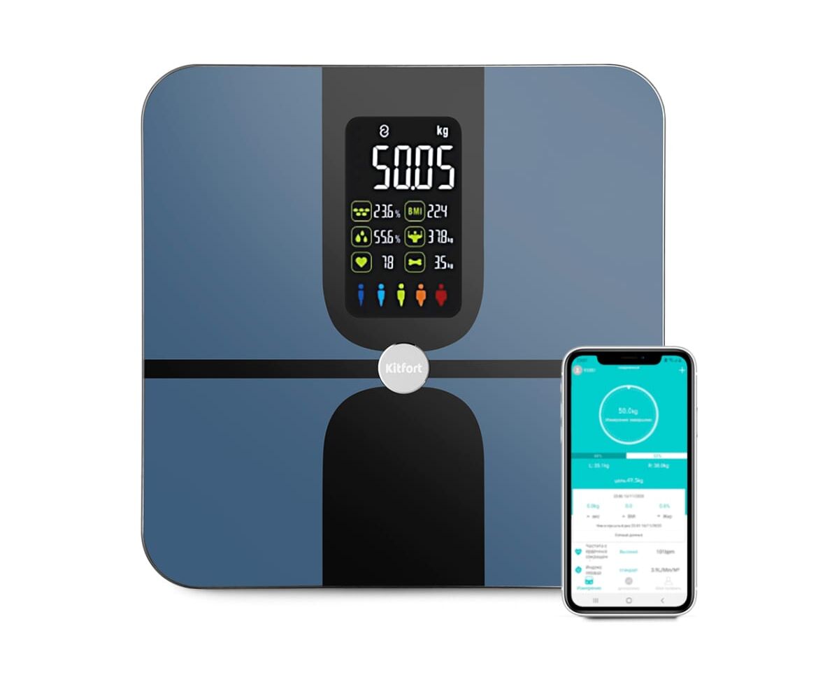Весы напольные электронные Kitfort КТ-816 темно-синий/черный