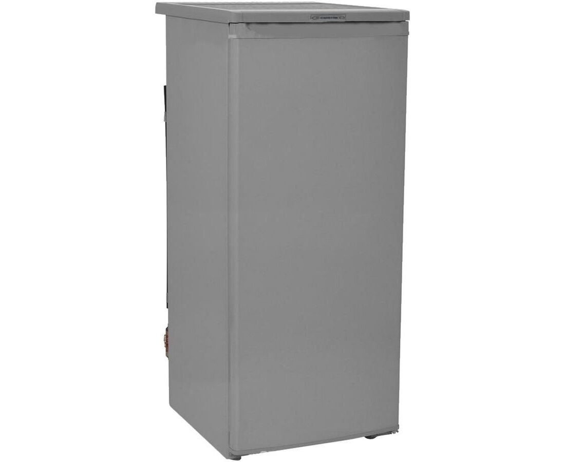 Холодильник однокамерный морозильной камерой. Цвет серый. Габариты (Вх Шх Г) 114.5 х 48 х 59 см. Объем 165 л (150 + 15). 1 компрессор. Класс энергоэффективности А. ХК: 3 полки.