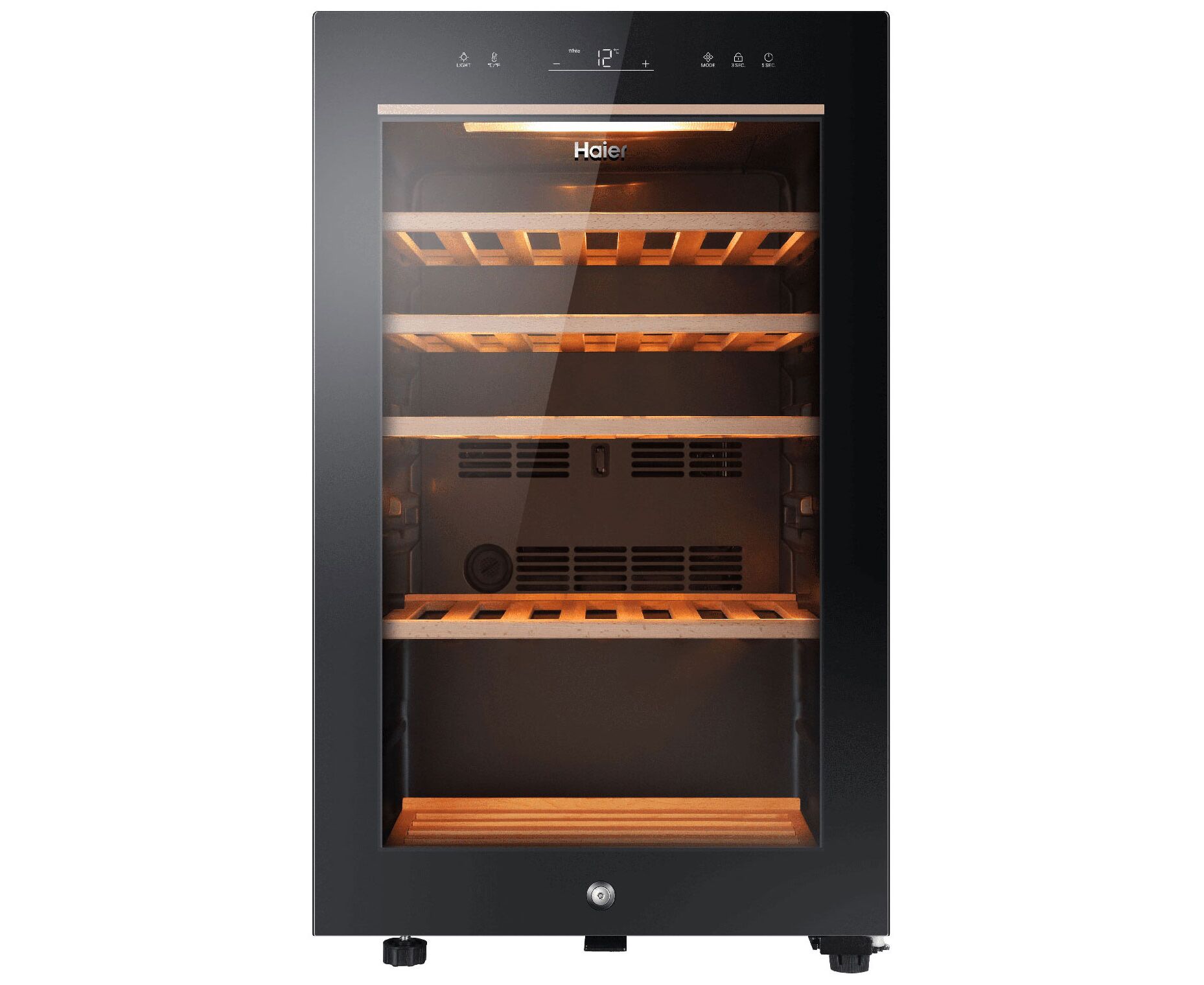 Винный шкаф HAIER FWC49 GA черный однокамерный вместимость 49 бутылок