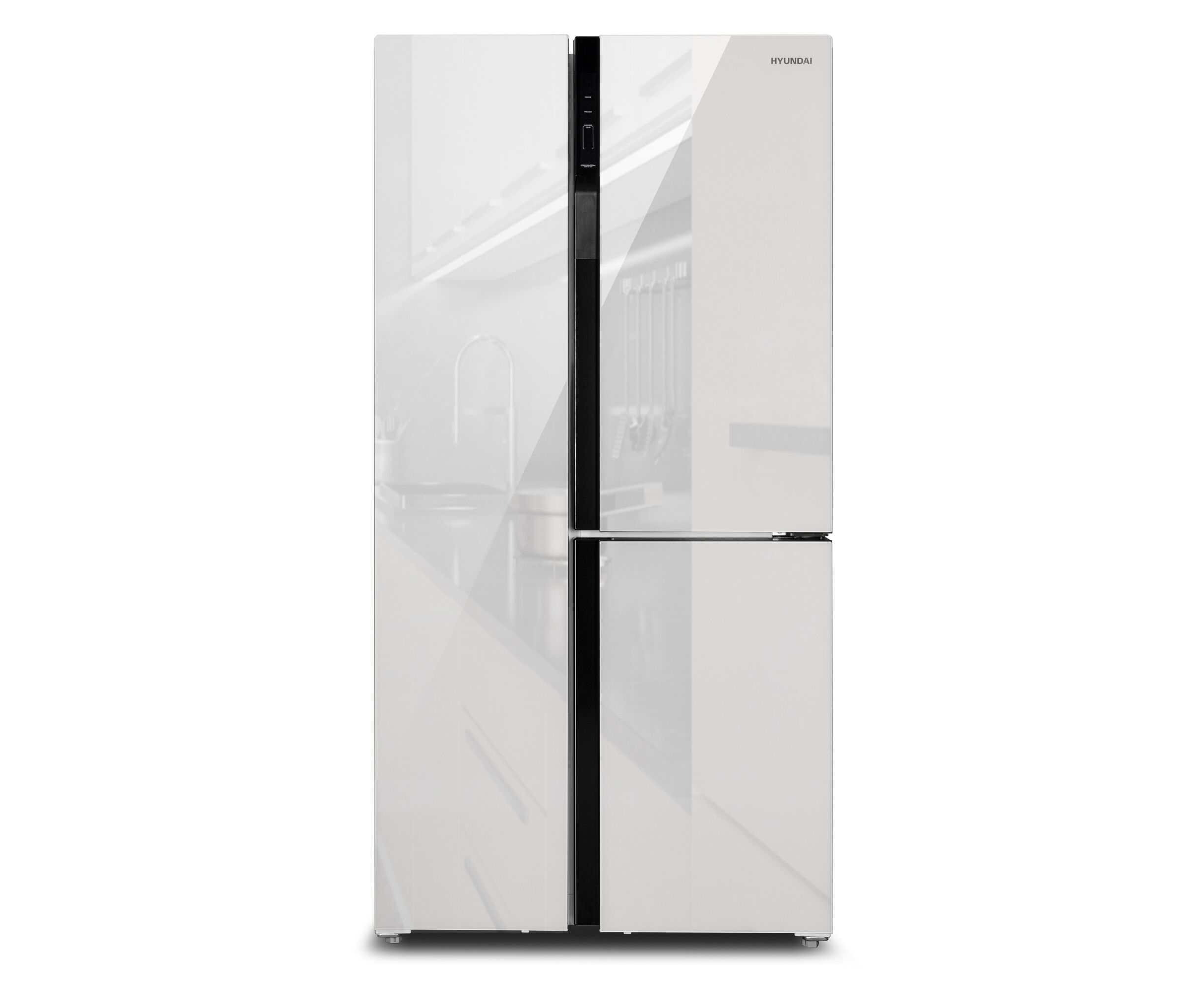 Холодильник HYUNDAI CS6073 FV шампань стекло