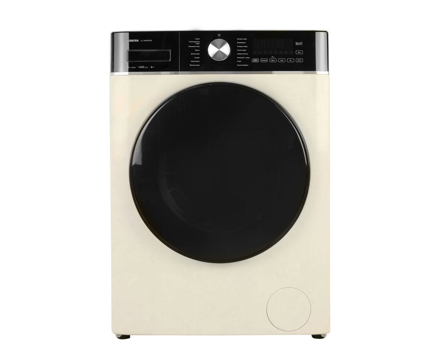 Стиральная машина Centek CT-1961 (бежевый) 1400 /8кг/ 52см / 17пр /Дисплей/ INVERTER/ Пар/ ESC /A+++