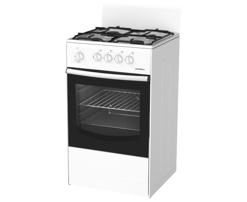 Плита Газовая Darina S GM 441 001 W белый, 85x50x50см, 4 конфорки, духовка 50 л