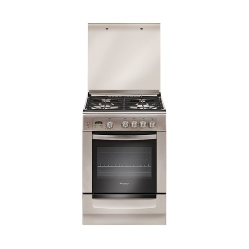 Газовая плита Gefest 6100-03 0004 серебристый, 60x60x85, духовка 52 л, гриль, вертел