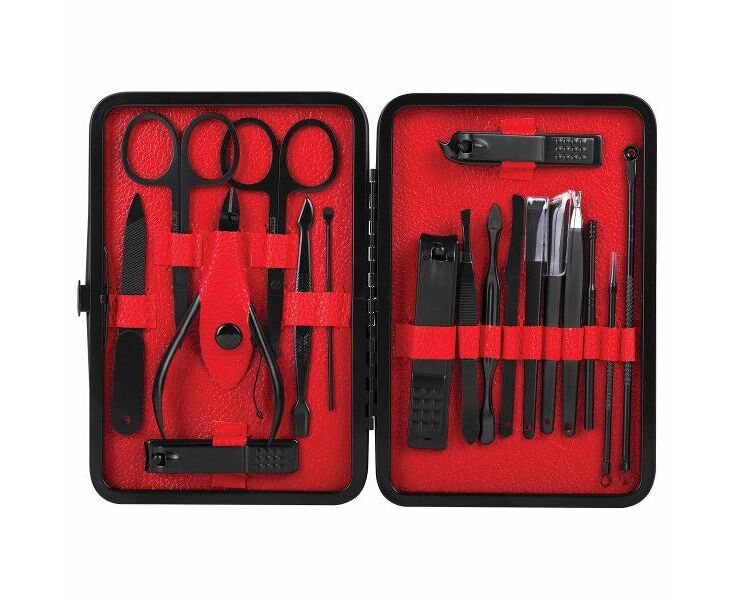 Набор для маникюра и педикюра WBZ 609487 Standard в футляре черный карбон