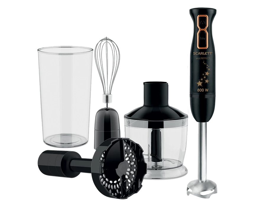 Блендер погружной Scarlett SC-HB42 M45 черный/золотистый