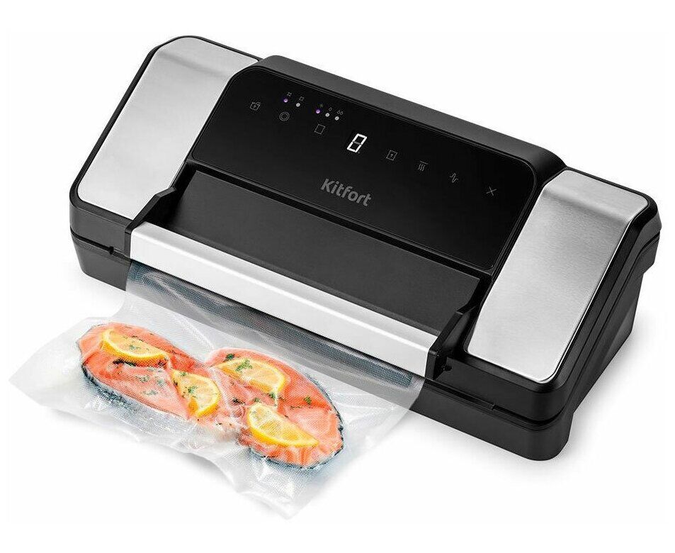 Вакуумный упаковщик Kitfort КТ-1532 черный/серебристый