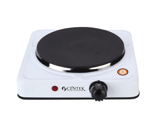 Плитка электрическая Centek CT-1506 (белый) 1конф чугун 155мм, 1000 Вт, индикатор работы