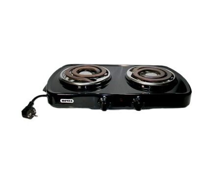 Настольная плитка МЕЧТА 212 Т черная, 2 конфорки