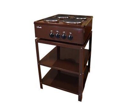 Настольная плитка ЛЫСЬВА ПЭН 40 М со стеллажом коричневая, без крышки