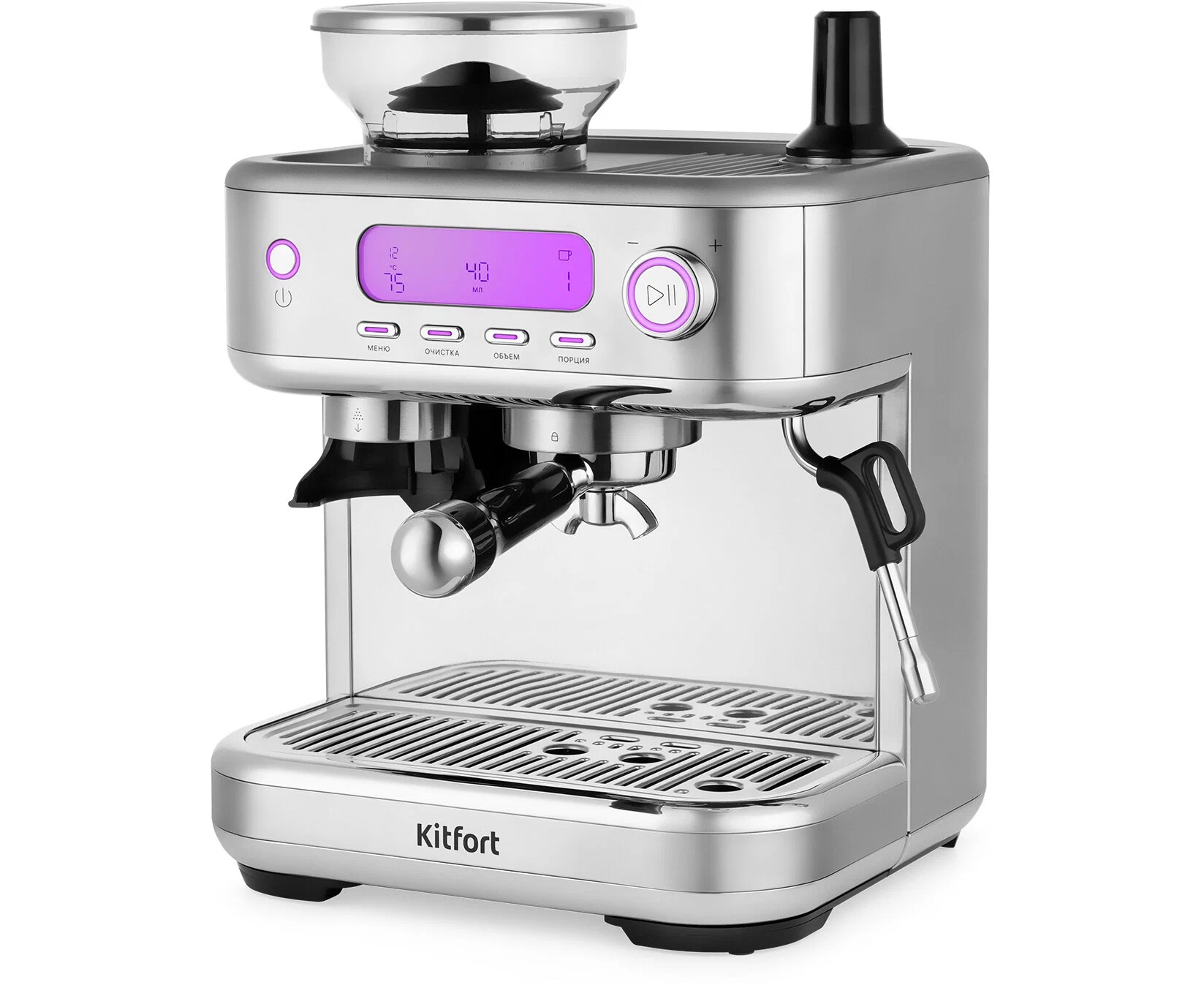 Кофемашина Kitfort КТ-7113 нержавеющая сталь