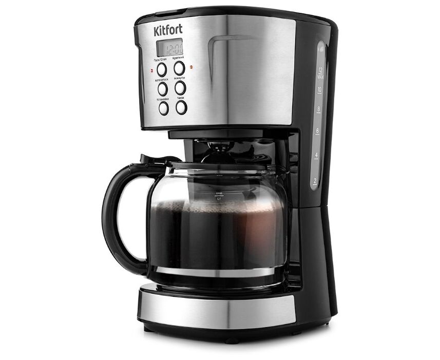 Кофеварка капельная Kitfort КТ-731 черный/нерж