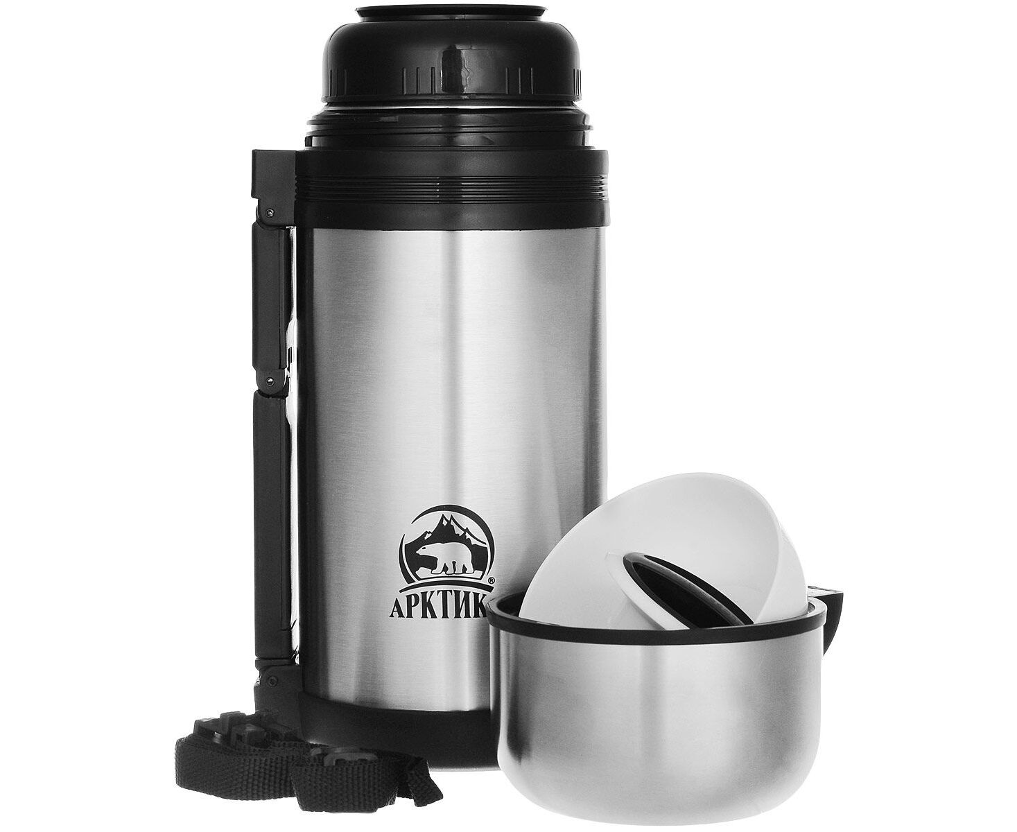 Термос Арктика 201-1200 (201-1200/SIL) 1.2л. серебристый/черный
