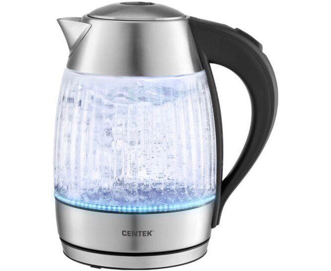 Чайник Centek СТ-0011 стекло 1 ,8л. 2200 Вт, LED индикатор. Защита от перегрева фильтр от накипи