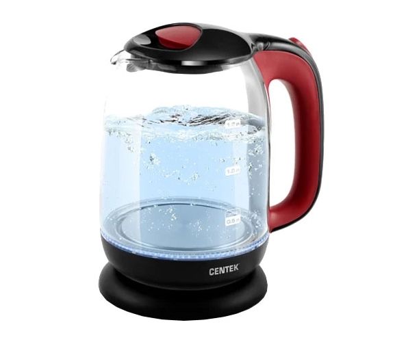 Чайник Centek CT-0034 Black стекло, 1.8л, 2200 Вт, внутренняя LED подсветка, кнопка