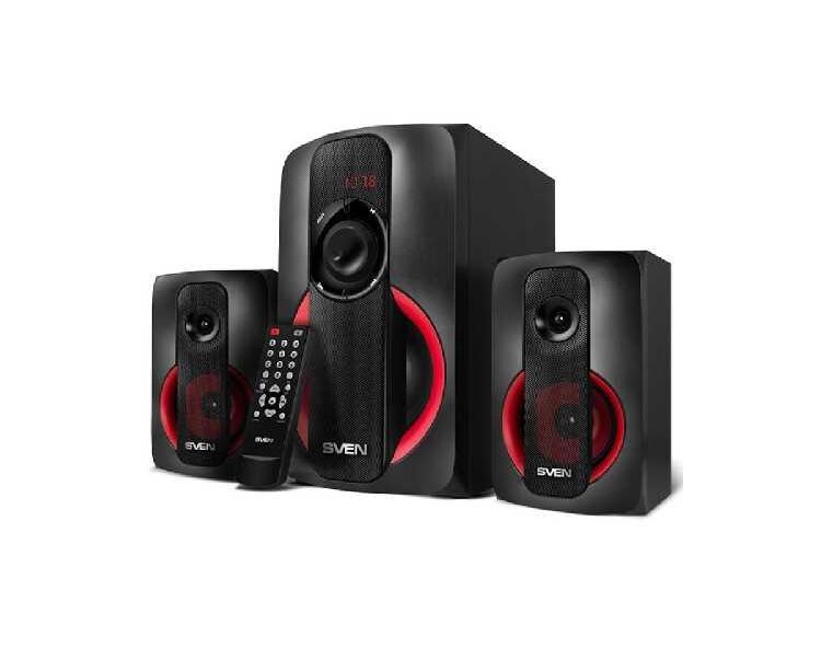 Акустическая система 2.1 SVEN MS-304, FM-тюнер, USB/SD, дисплей, ПДУ, Bluetooth, мощн. 20 Вт+2х 10 Вт, чёрный
