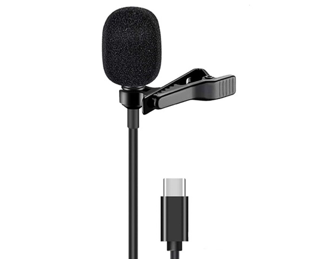 Микрофон CANDC DC-C4, петличный, Type-C+AUX, 6 м, черный