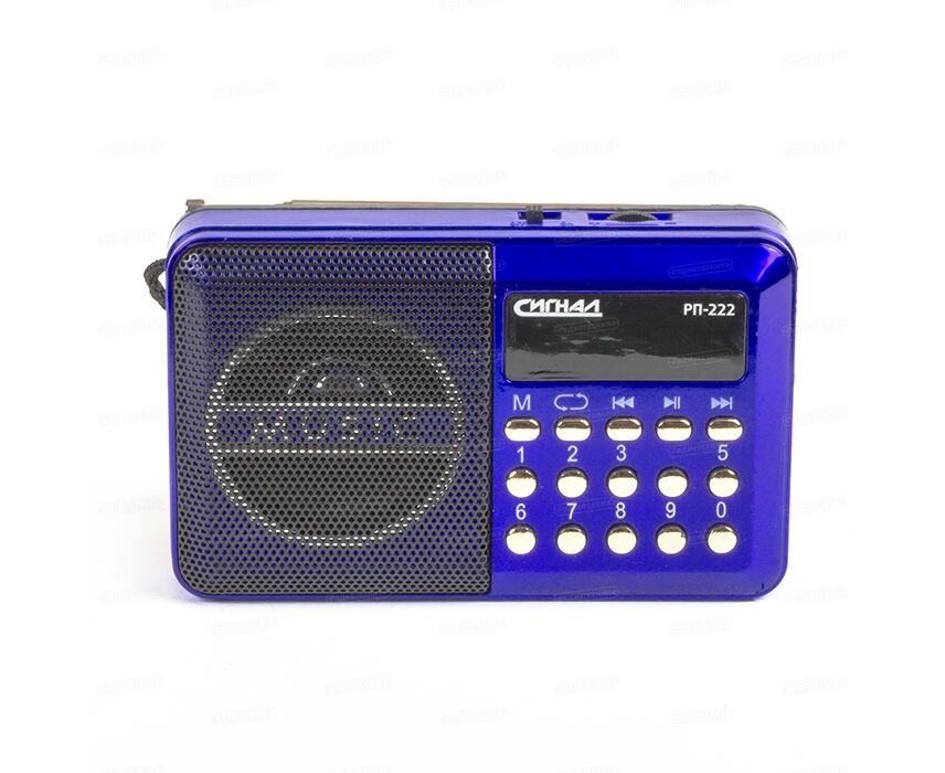 Радиоприемник портативный Сигнал РП-222 синий/черный USB micro SD