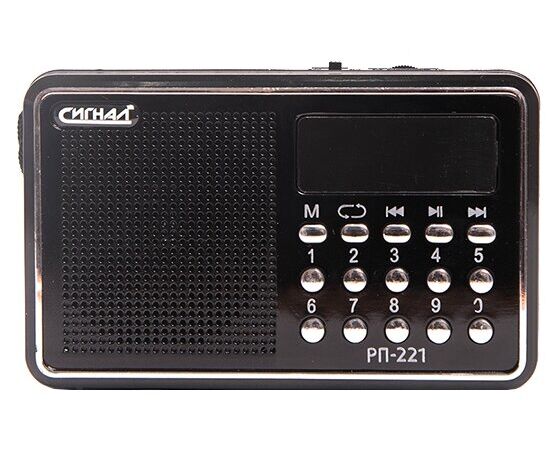 Радиоприемник портативный Сигнал РП-221 черный USB micro SD