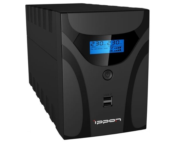 ИБП Ippon Smart Power Pro II Euro 2200 1200 Вт 2200 В черный, количество выходных разъемов: 4, RS-232