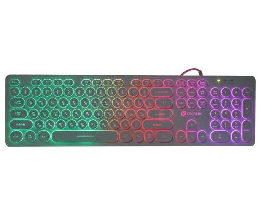 Клавиатура Oklick 420 MRL черный USB slim Multimedia LED