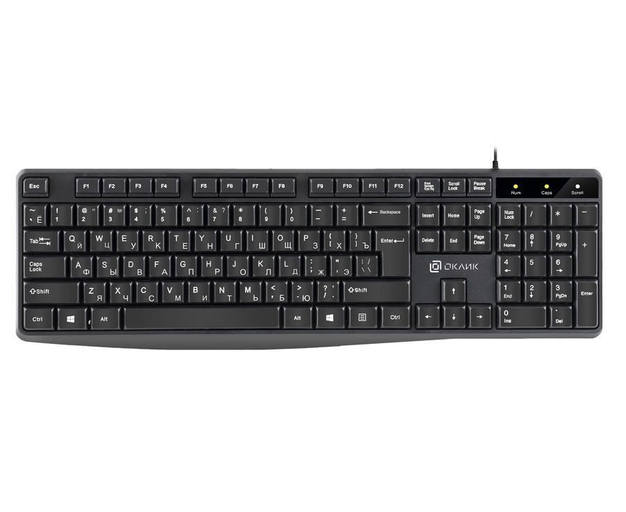 Клавиатура Oklick 145 M черный USB Multimedia (1659983)