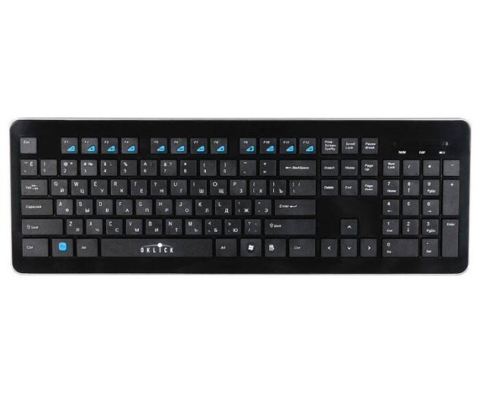 Клавиатура Oklick 870 S черный USB беспроводная slim Multimedia