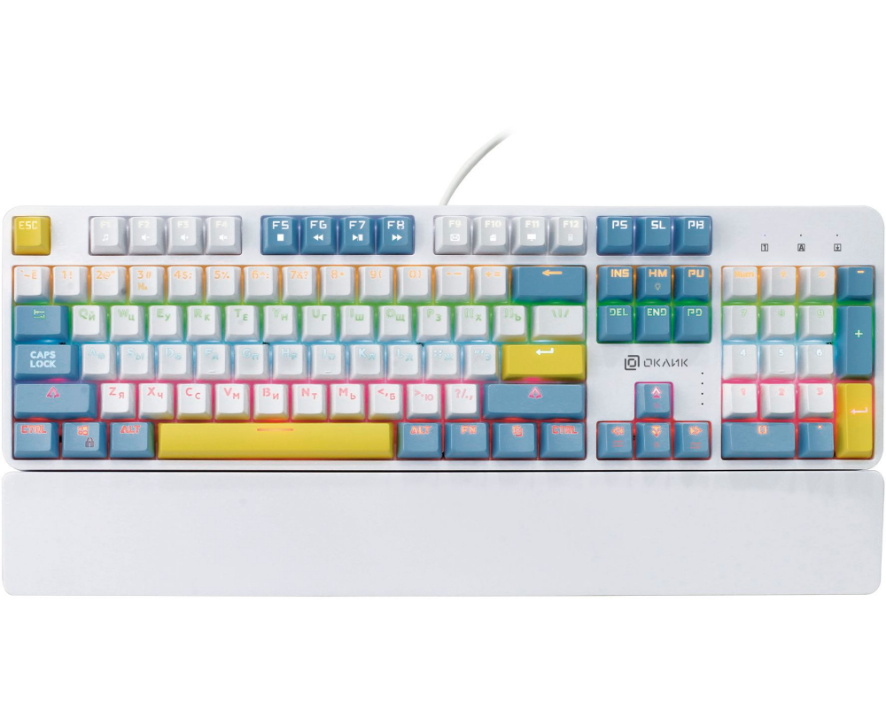 Клавиатура OKLICK K951 X USB Multimedia LED белый