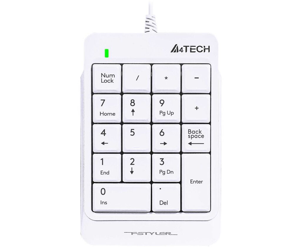 Числовой блок A4 Tech Fstyler FK13 P белый USB slim для ноутбука