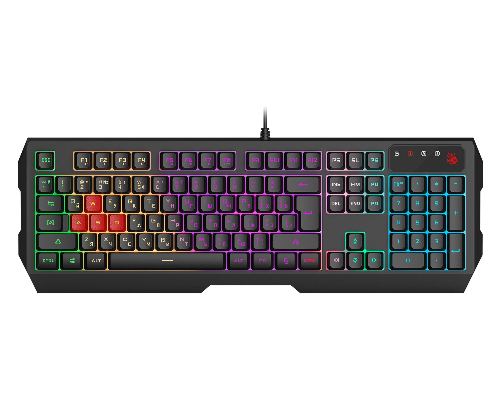 Клавиатура A4 Tech Bloody B140 N черный USB Multimedia for gamer LED