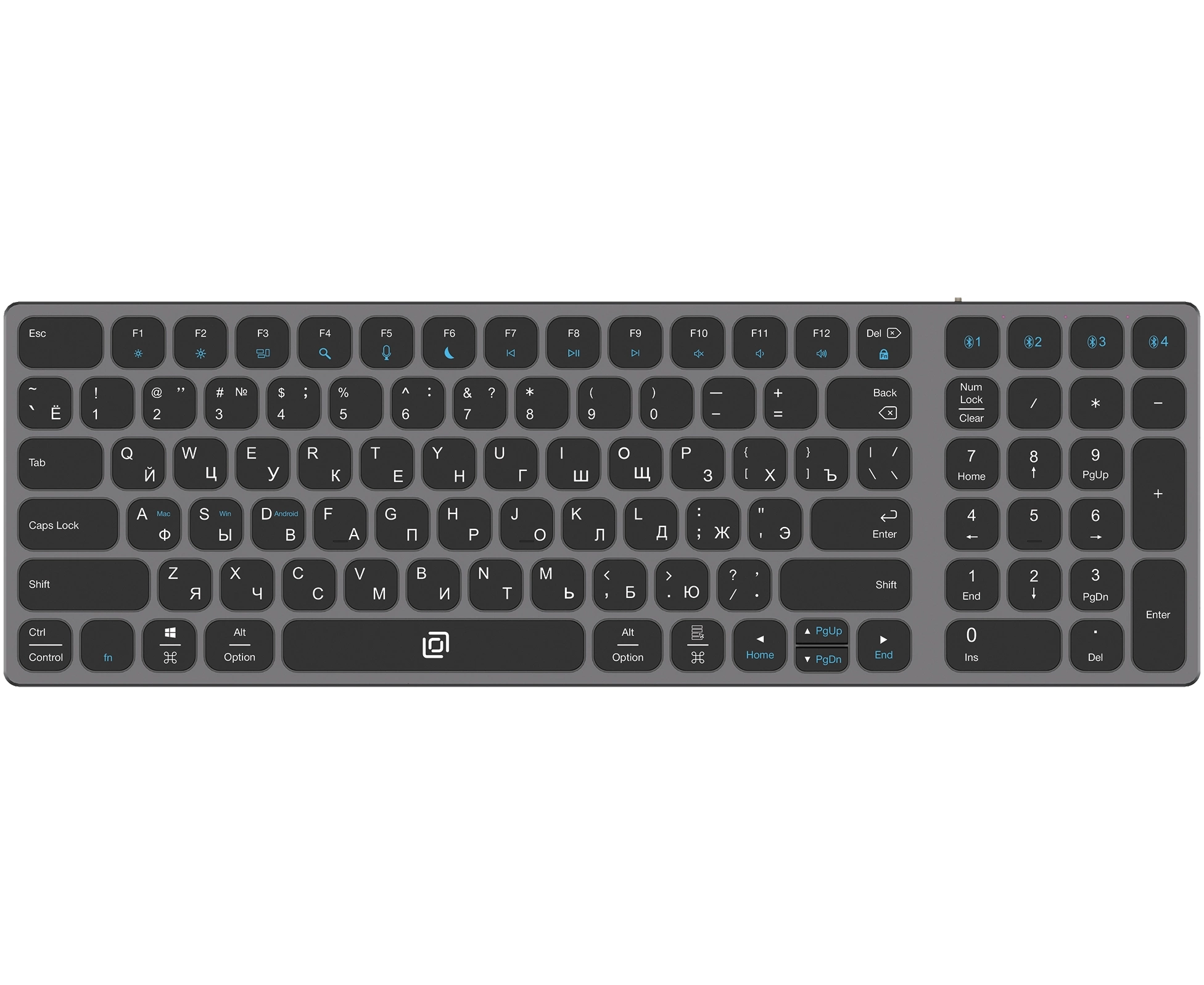 Клавиатура OKLICK K767 W серый/черный