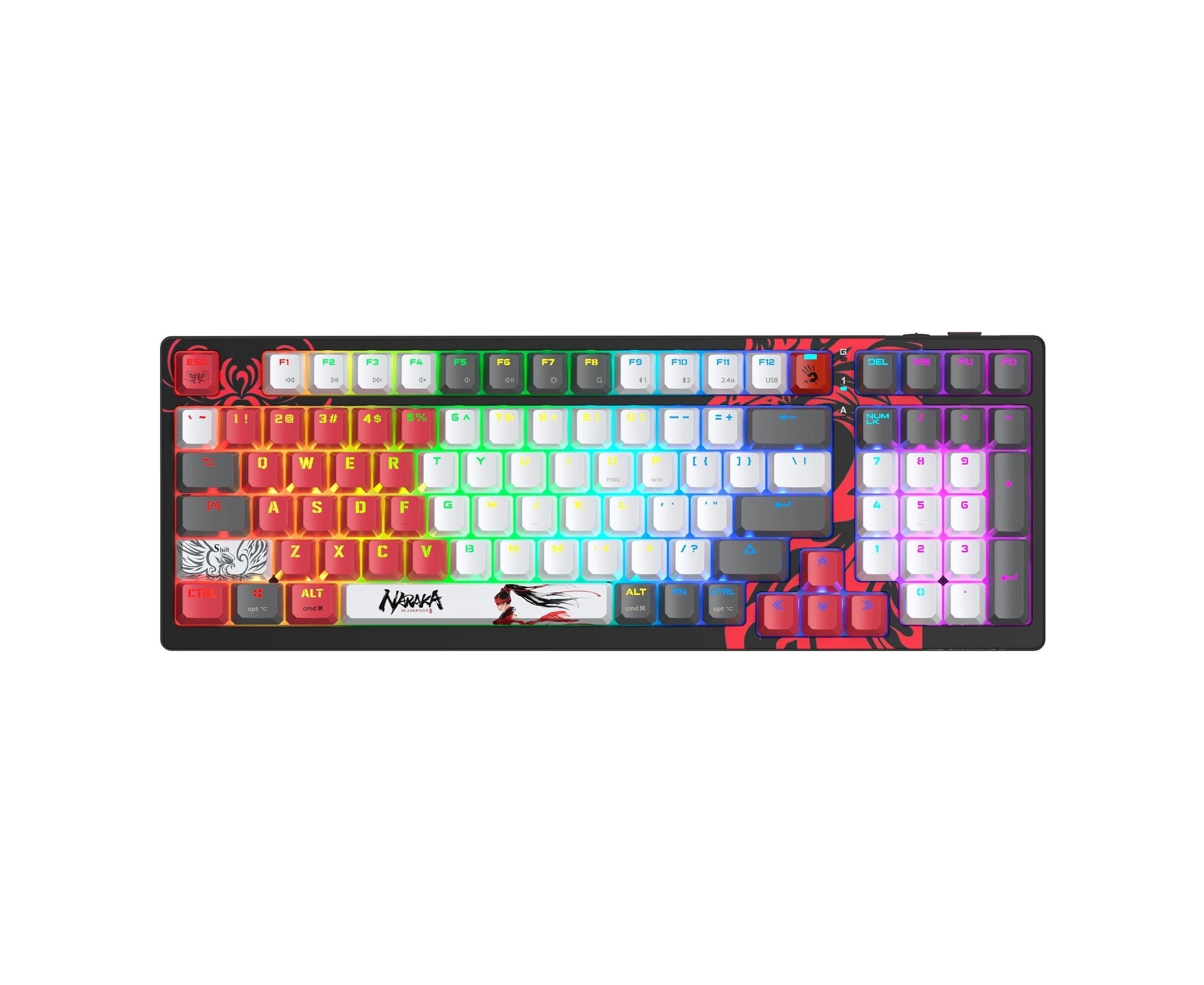Клавиатура A4 Tech Bloody WS98 Naraka механическая черный/красный USB беспроводная BT/Radio Multimedia