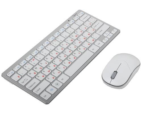 Клав.+ мышь Gembird KBS-7001 White, Wireless, USB, FN клавиши, батарейки в комплекте