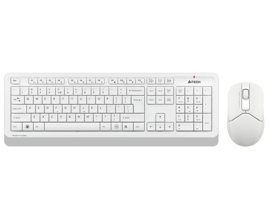 Клавиатура + мышь A4 Tech Fstyler FG1012 клав:белый мышь:белый