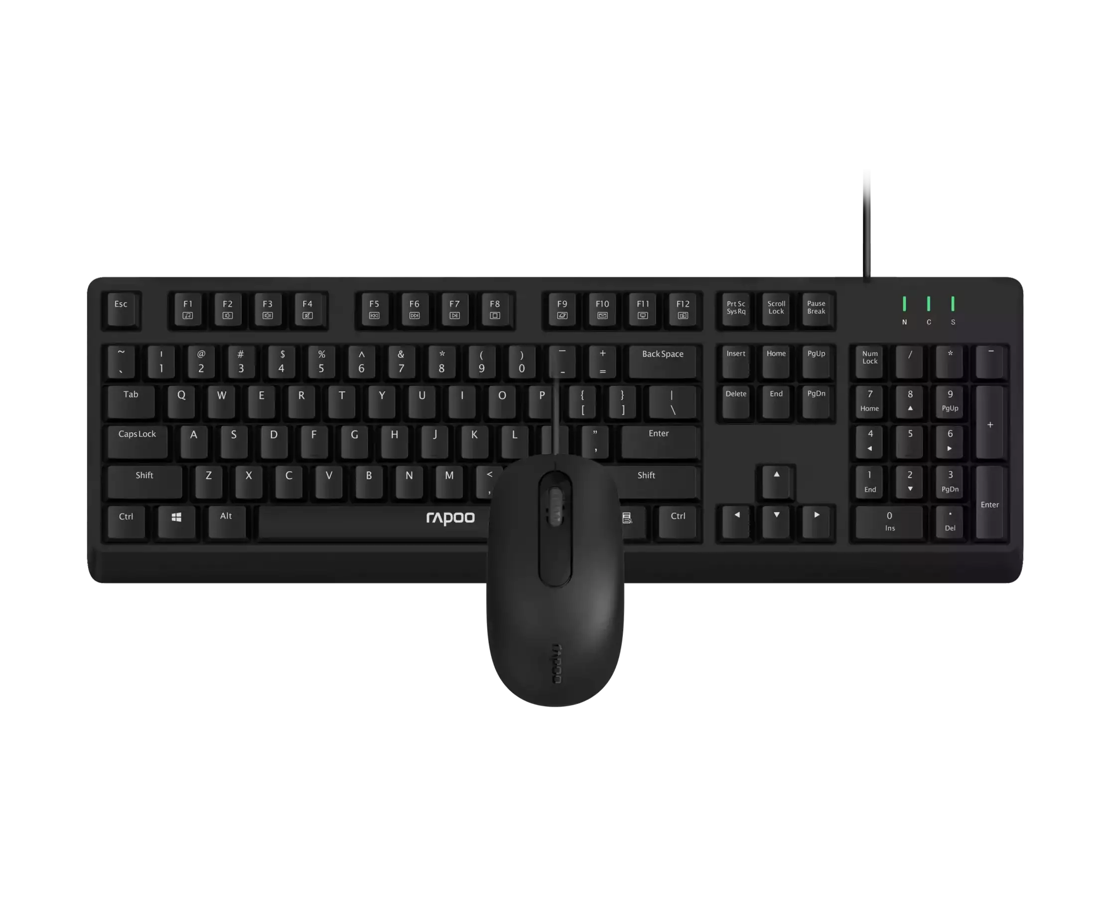 Комплект клавиатура и мышь RAPOO NX1500 Wired Optical Mouse & Keyboard Combo Black