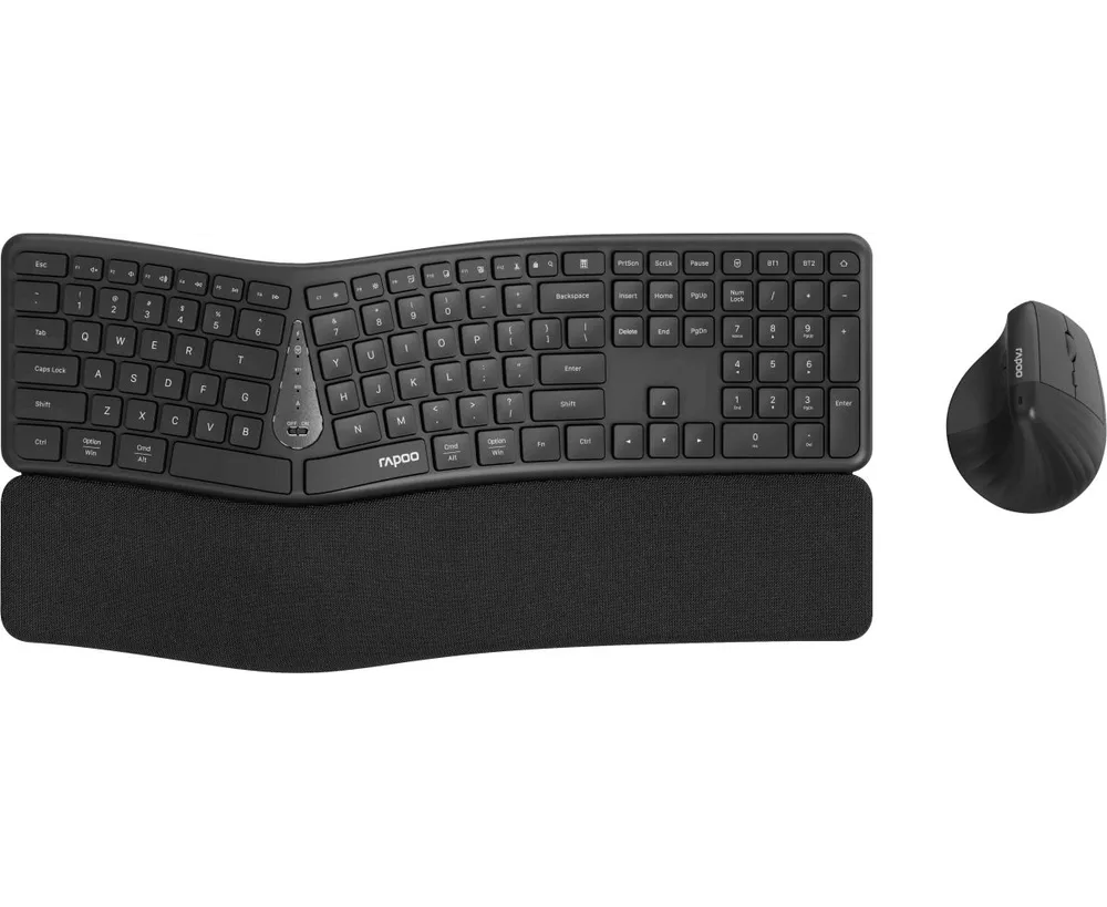 Беспроводная клавиатура+мышь RAPOO 8810 ME-DGR эргономичная темно-серый