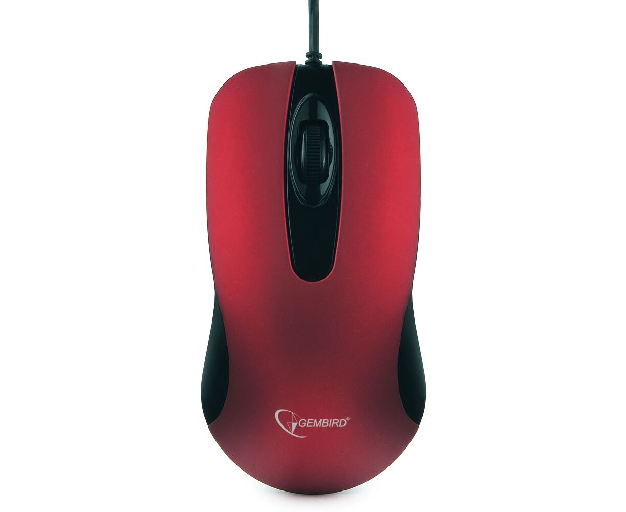 Мышь Gembird MOP-400-R Red, USB, 1000 dpi, soft-touch, бесшумный клик