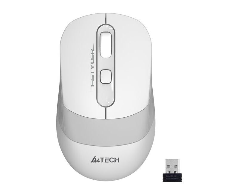 Мышь A4 Tech Fstyler FG10 белый/серый оптич. 2000dpi беспров. USB 3but (FG10 WHITE)