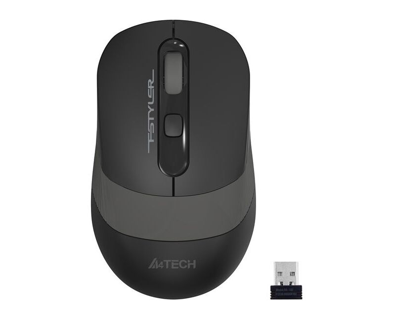 Мышь A4 Tech Fstyler FG10 черный/серый оптич. 2000dpi беспров. USB 4but (FG10 GREY)