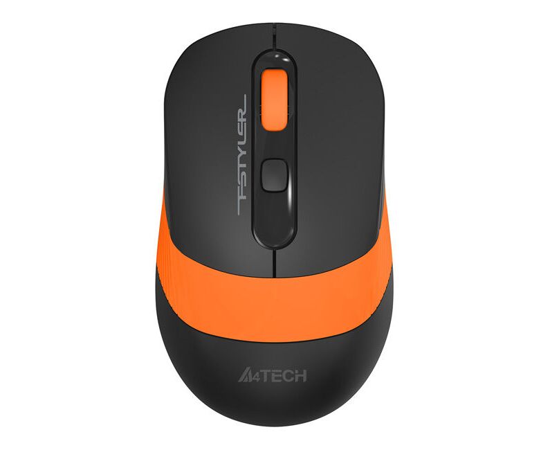 Мышь A4 Tech Fstyler FG10 S черный/оранжевый оптич. 2000dpi silent беспров. USB для ноутбука 4but (FG1
