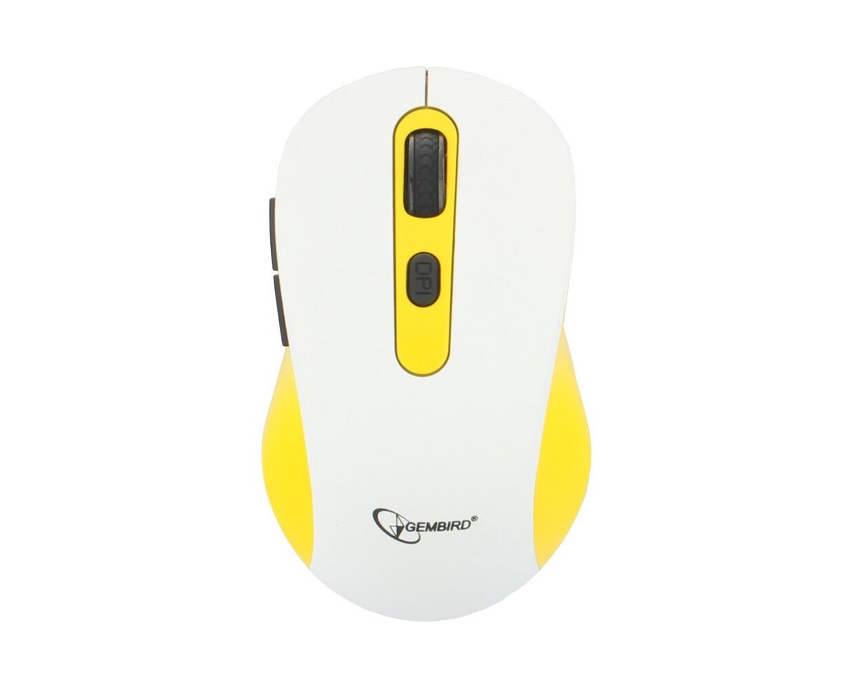 Мышь Gembird MUSW-221-Y, белый/жёлтый