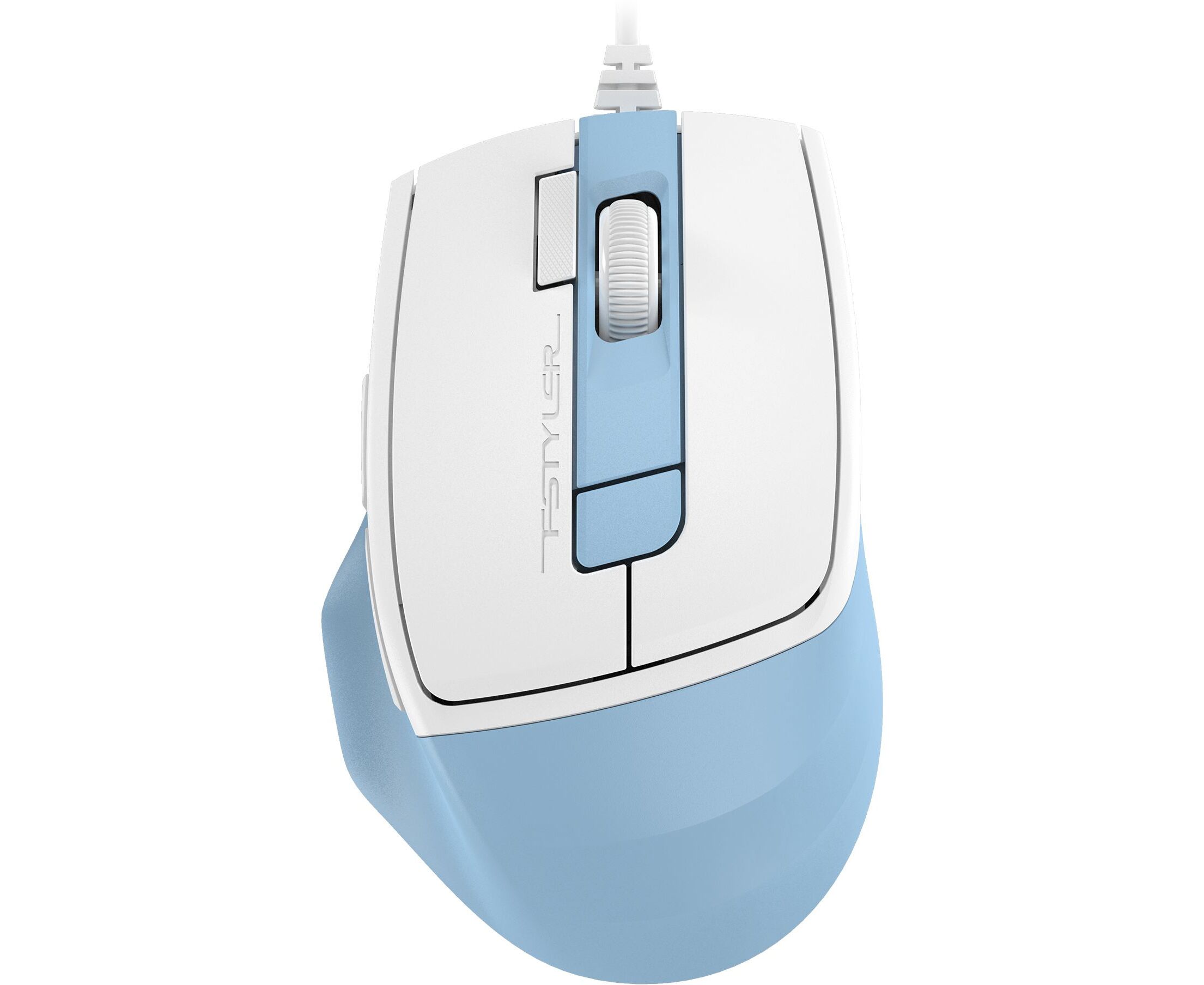 Мышь A4 Tech Fstyler FM45 S Air голубой/белый оптич. 2400dpi silent USB 7but (FM45 S AIR USB (LCY BLUE)