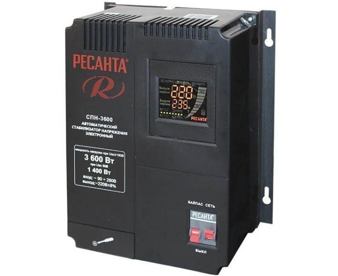 Стабилизатор напряжения Ресанта СПН-3600 черный
