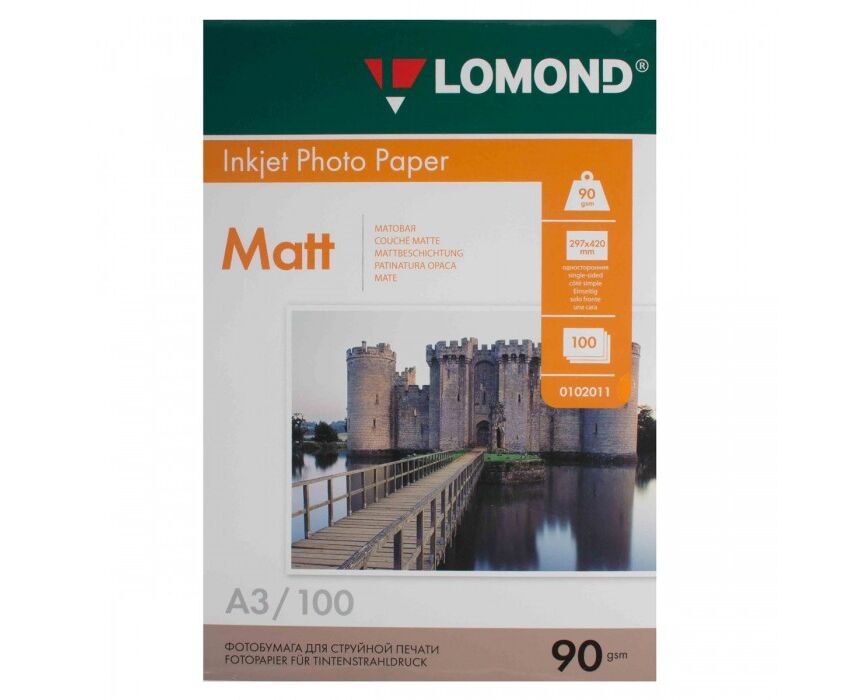 Бумага Lomond 0102011 A3/90г/м 2/100л./белый матовое для струйной печати