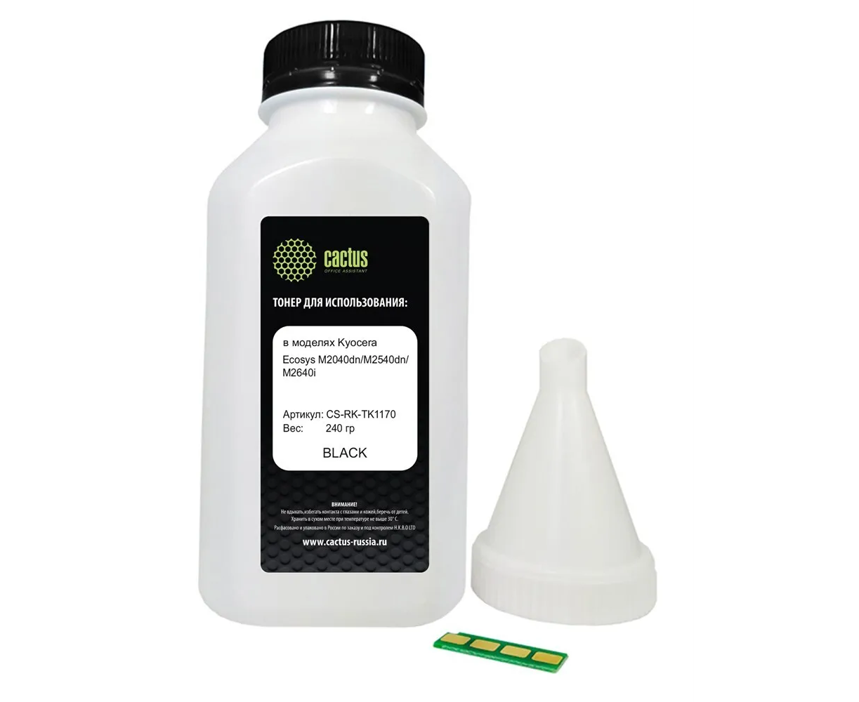 Тонер Cactus CS-RK-TK1170 черный для Kyocera Ecosys M2040dn/ M2540dn/M2640idw (в компл.:чип)