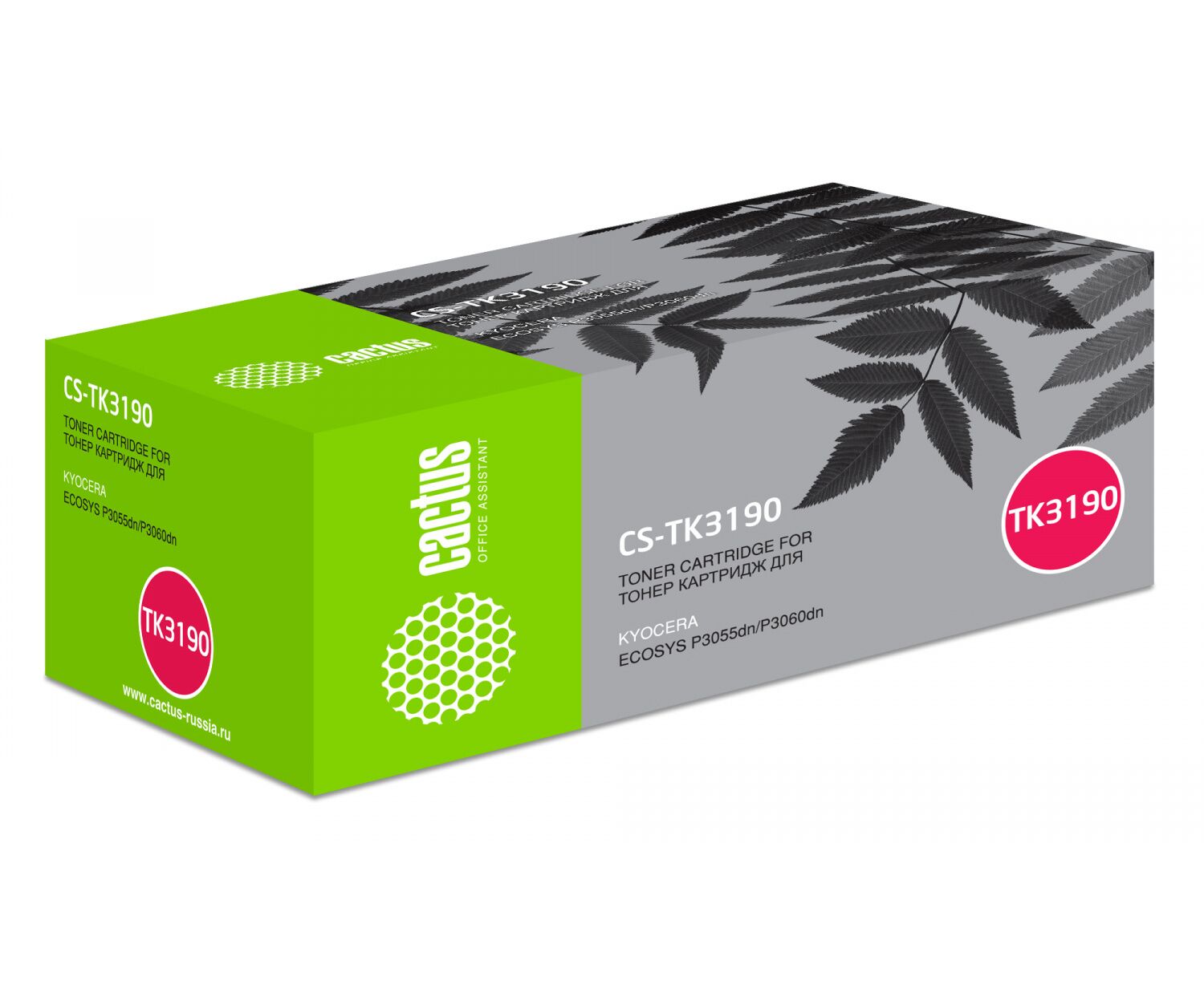 Тонер Картридж Cactus CS-TK3190 черный (25000стр.) для Kyocera Ecosys P3055dn/P3060dn