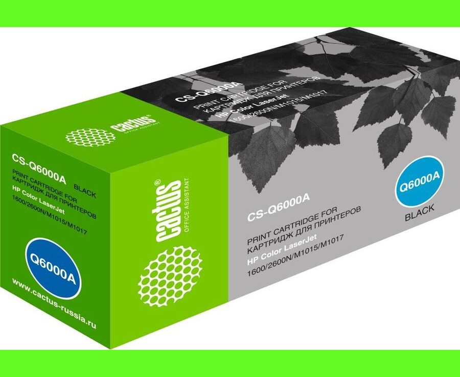Тонер Картридж Cactus CS-Q6000 A черный для HP 1600/2600 N/M1015/M1017 (2500стр.)