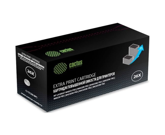 Тонер Картридж Cactus CS-CF226 X-MPS черный (12000стр.) для HP LJ M402d/M402n/M426dw/M426fdn/M426fdw