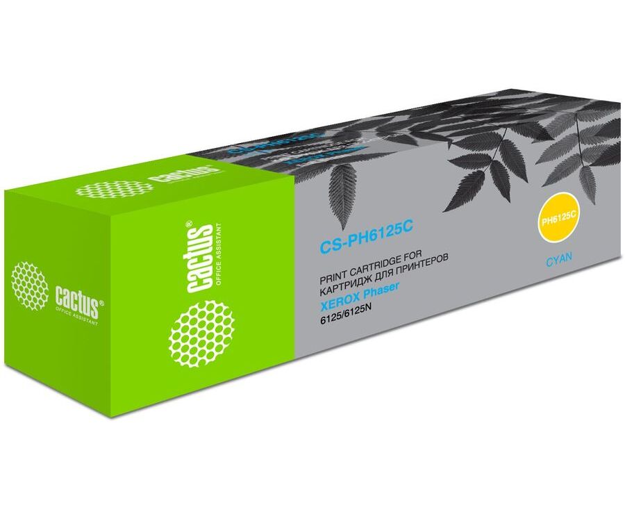Тонер Картридж Cactus CS-PH6125 C (106 R01335) голубой для Xerox 6125/6125n (1000стр.)